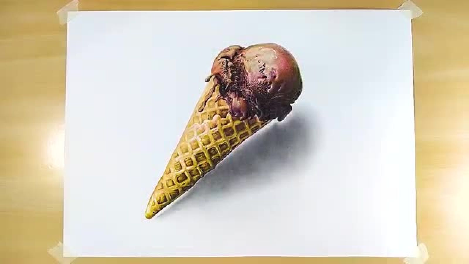 ⁣نقاشی سه بعدی بستنی